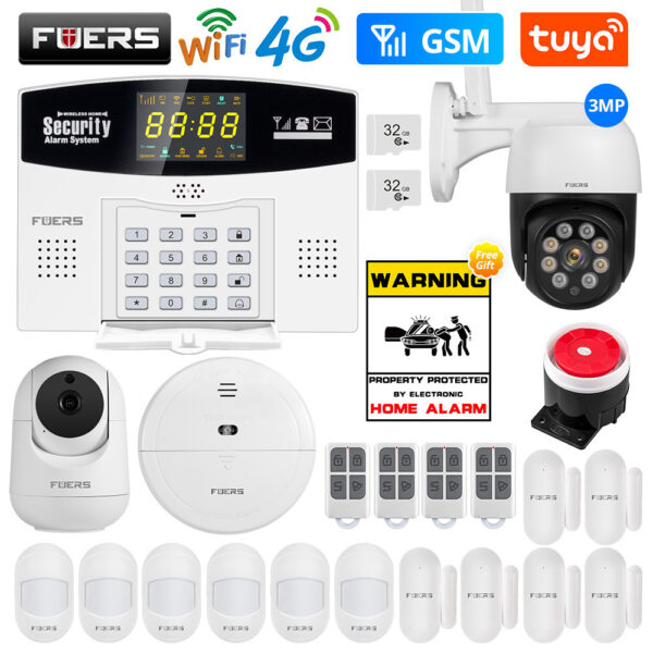 Fuers-sistema de alarma inteligente W214 para el hogar, dispositivo inalámbrico antirrobo, GSM, con pantalla LCD, cámara IP, WIFI, Tuya, 4G