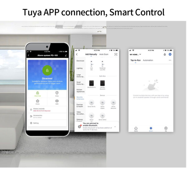 Wireles-sistema de alarma inteligente para el hogar, Kit de sistema de alarma con WiFi, compatible con residencias, Alexa y Google Home, aplicación Smart Life, 433MHz - Imagen 5