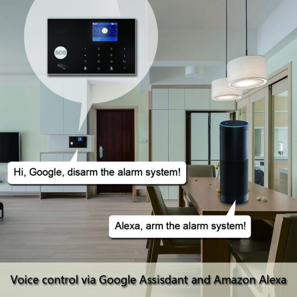 Sistema de alarma inteligente para el hogar, dispositivo de seguridad antirrobo compatible con conmutación de voz, WiFi, GSM, pantalla RFID, teclado táctil, aplicación Tuya - Imagen 2