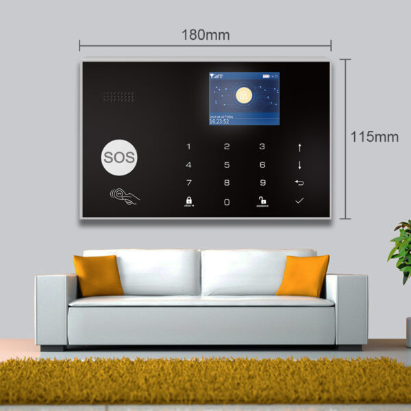 Sistema de alarma inteligente para el hogar, dispositivo de seguridad antirrobo compatible con conmutación de voz, WiFi, GSM, pantalla RFID, teclado táctil, aplicación Tuya - Imagen 5