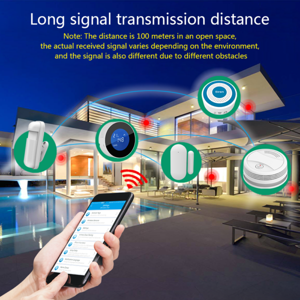 Sistema de alarma inalámbrico, Detector de humo con Sensor antirrobo, Control remoto por aplicación TUYA, 433MHz, WIFI, GSM, Kit inteligente - Imagen 3