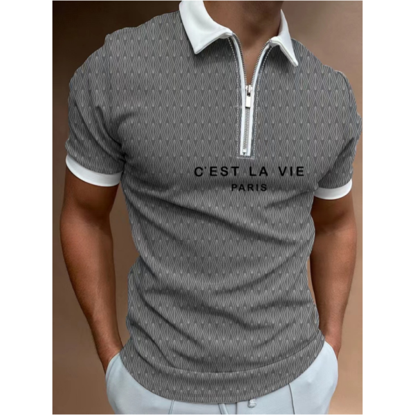 Polo de relajación ventilado para hombre, camisa de manga corta con solapa de Color puro, ropa de verano