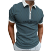 Polo de relajación ventilado para hombre, camisa de manga corta con solapa de Color puro, ropa de verano - Imagen 5