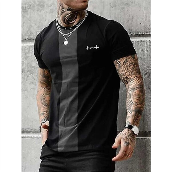 Camiseta Retro clásica para hombre, Camisa ajustada, absorbente de sudor, deportiva, Fitness, Manga corta avanzada, estilo Simple, ropa superior - Imagen 3