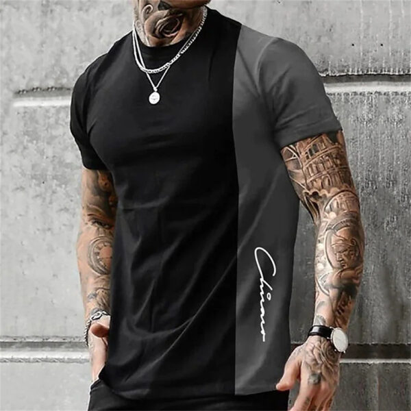 Camiseta Retro clásica para hombre, Camisa ajustada, absorbente de sudor, deportiva, Fitness, Manga corta avanzada, estilo Simple, ropa superior - Imagen 2