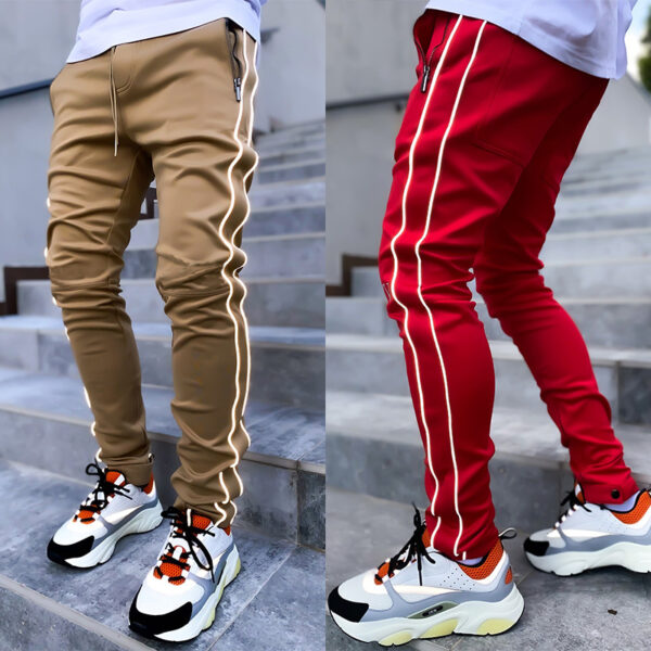 Pantalones Cargo para hombre, ropa deportiva reflectante, informal, Hip Hop, Joggers - Imagen 4