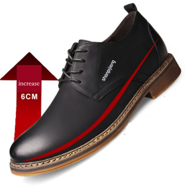 Zapatos informales de cuero para hombre, mocasines con tacón oculto, insertos de elevación, aumento de altura, 6 CM