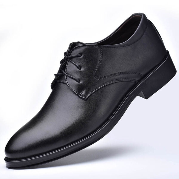 Zapatos de cuero para hombre, calzado de vestir de negocios, informal, absorbente de golpes, resistente al desgaste, combina con todo - Imagen 5