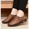 Zapatillas de deporte Vintage transpirables para Mujer, Zapatos planos con plataforma, sin cordones mocasines de cuero, informales, a la moda - Imagen 6