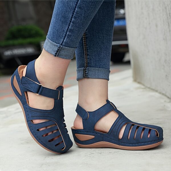 Sandalias de gladiador con plataforma para mujer, zapatos informales de talla grande 44, cuñas de verano, novedad - Imagen 4