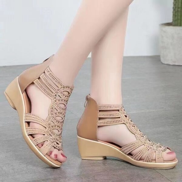 Sandalias de gladiador transpirables para mujer, zapatos informales suaves, planos, a la moda, para verano, 2023 - Imagen 4