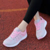 Zapatos informales para mujer, zapatillas planas de malla transpirable con cordones, color rosa, negro y blanco, novedad de 2023 - Imagen 5