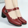 Marlisasa-zapatos de tacón alto con hebilla para mujer, calzado de tacón de aguja de cuero Pu, color rosa, para fiesta y Club nocturno, F5776 - Imagen 6