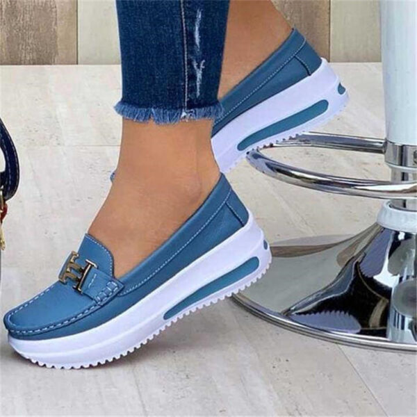 Zapatillas de deporte con plataforma para mujer, zapatos informales con suela gruesa, vulcanizados, talla grande, Primavera, 2023 - Imagen 4