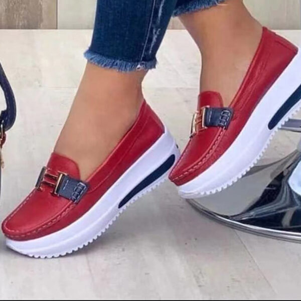 Zapatillas de deporte con plataforma para mujer, zapatos informales con suela gruesa, vulcanizados, talla grande, Primavera, 2023 - Imagen 2