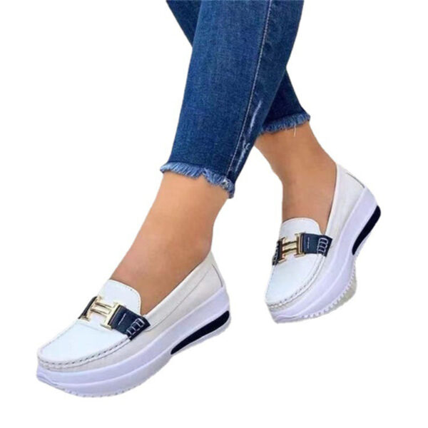 Zapatillas de deporte con plataforma para mujer, zapatos informales con suela gruesa, vulcanizados, talla grande, Primavera, 2023 - Imagen 5