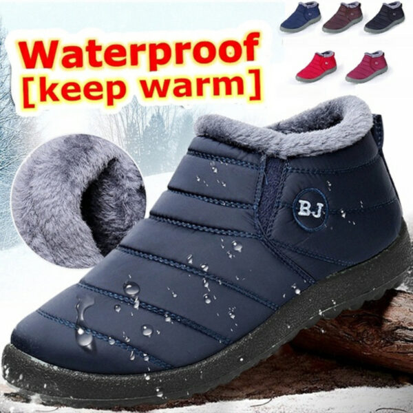 Botas de nieve de felpa para hombre y mujer, botines cálidos impermeables, zapatos planos para mantener el calor, Unisex, 2022 - Imagen 2