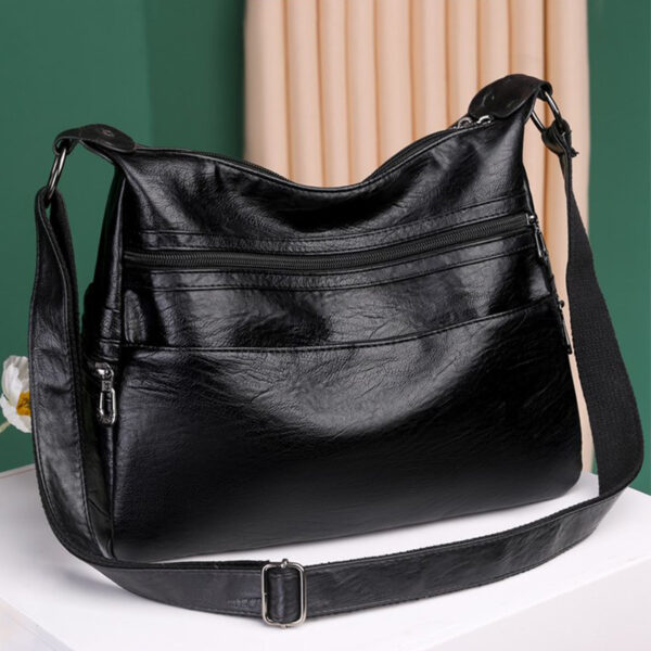 Bolso de hombro de piel sintética suave para mujer, bandolera de gran capacidad, Color sólido, elegante, sencillo, estilo salvaje, 2023