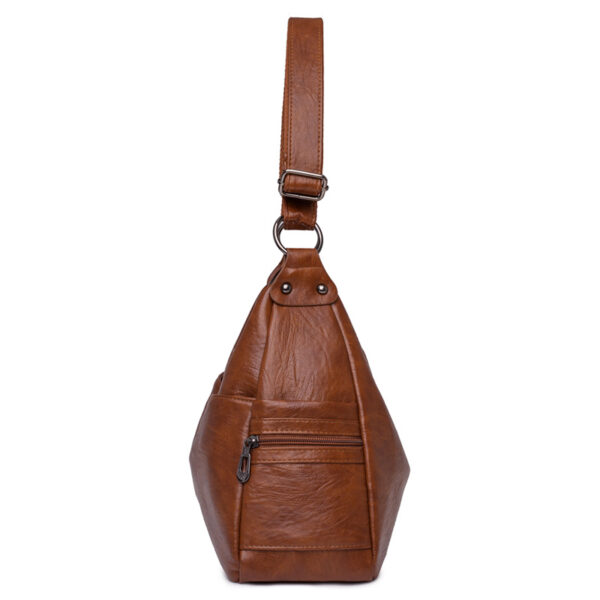 Bolso de hombro de piel sintética suave para mujer, bandolera de gran capacidad, Color sólido, elegante, sencillo, estilo salvaje, 2023 - Imagen 4