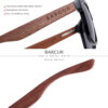 BARCUR-gafas de sol polarizadas de madera de nogal negro para hombre, lentes Sqare de alta calidad, UV400, accesorio de gafas, caja Original - Imagen 3