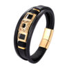 Pulsera de cuero genuino negro para hombre, brazalete de alta calidad, accesorios de lujo, regalo de moda, combinación DIY, salvaje, guapo - Imagen 6