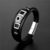 Pulsera de cuero genuino negro para hombre, brazalete de alta calidad, accesorios de lujo, regalo de moda, combinación DIY, salvaje, guapo - Imagen 5