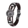 Pulsera trenzada de cuero con personalidad para hombre, brazalete multicapa con naipes, accesorios creativos, joyería con dijes - Imagen 2