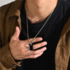 ZORCVENS-collares cuadrados de acero inoxidable para hombre, joyería Punk Vintage de alta calidad, venta al por mayor, 2023 - Imagen 6