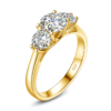Anillos de plata de oro de 18k y 10k para mujer, joyería de compromiso con diamantes de moissanita redondos de 2CT D VVS1 con certificado - Imagen 6