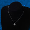 COSYA-collar con colgante de Cruz de moissanita completa para mujer, de Plata de Ley 925, collares de diamantes de 3 y 5MM, joyería fina para fiesta de boda, regalo - Imagen 3