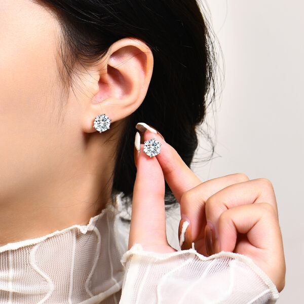 Pendientes de piedra preciosa de moissanita de 3,0 quilates para mujer, Plata de Ley 925 sólida, color D, joyería fina - Imagen 6