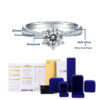 NeeTim-Anillo de boda de moissanita de 3 quilates para mujer, de Plata de Ley 925, redondo, brillante, Diamante de laboratorio, anillos de compromiso, regalo - Imagen 5