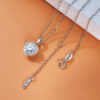 IOGOU-Colgante de corazón de moissanita auténtica para mujer, collar de plata de ley 1,0 de 925 quilates con certificado GRA, joyería chapada en oro de 18 quilates - Imagen 2