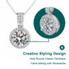 Knobspin-collar de plata de ley 925 para mujer, colgante de diamantes de moissanita auténtica con certificado GRA, cadena para el cuello, joyería fina - Imagen 3
