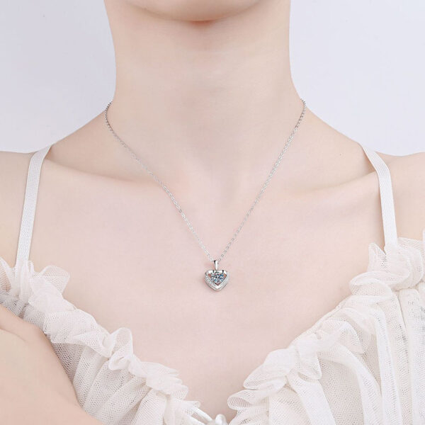 Smyoue-collar de corazón de moissanita para mujer, colgante de plata S925 con gema de 1,0 CT, con certificado GRA, regalo de boda y Día de San Valentín, venta al por mayor - Imagen 4