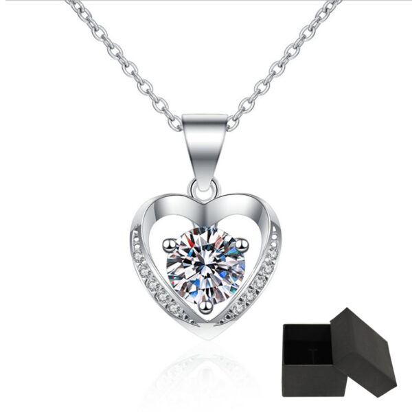 Smyoue-collar de corazón de moissanita para mujer, colgante de plata S925 con gema de 1,0 CT, con certificado GRA, regalo de boda y Día de San Valentín, venta al por mayor - Imagen 5