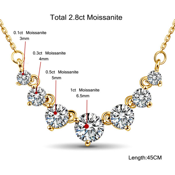 Szjinao collar de moissanita de 7 piedras para mujer, de Plata de Ley 925 con certificado, joyería de lujo, el mejor regalo - Imagen 5