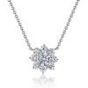Collar de moissanita de 14K para mujer, 1 CT, Color D, VVS1, excelente corte, Diamante redondo, girasol, colgante, joyería de plata 925 - Imagen 5