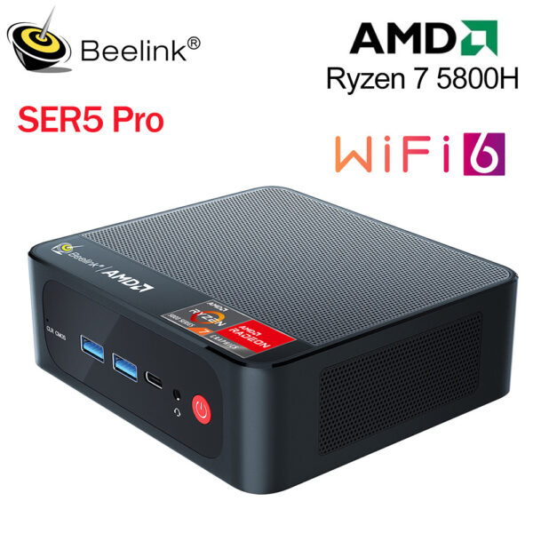 Beelink-Mini PC SER6 Pro 2023 H, SER5, AMD Ryzen 7, 6800H, Windows 11 Pro, DDR4, NVME, SSD, 5500U, 5800H, para juegos, SER4, 4800U, 5600 - Imagen 2