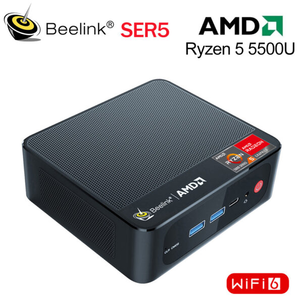 Beelink-Mini PC SER6 Pro 2023 H, SER5, AMD Ryzen 7, 6800H, Windows 11 Pro, DDR4, NVME, SSD, 5500U, 5800H, para juegos, SER4, 4800U, 5600 - Imagen 3