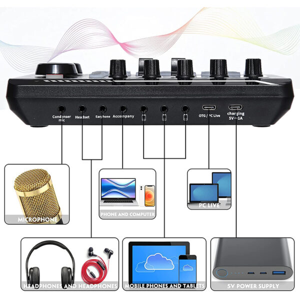 Kit de micrófono de transmisión con mezclador de Audio (opcional) y micrófono de condensador, conjunto de micrófono para Podcast, transmisión en vivo, Podcast - Imagen 4