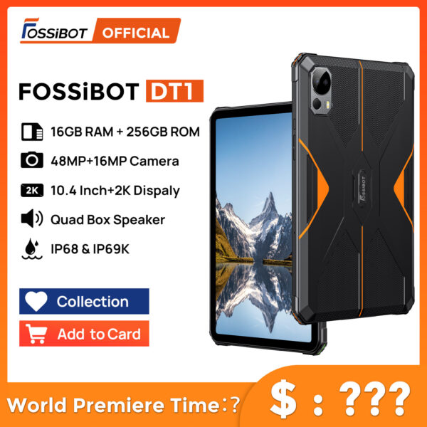 FOSSiBOT-Tableta robusta DT1, pantalla 2K de 10,4 pulgadas, 8GB, 256GB, 110000mAh, cámara de 16MP + 48MP, Android 13, cuatro altavoces de alta resolución