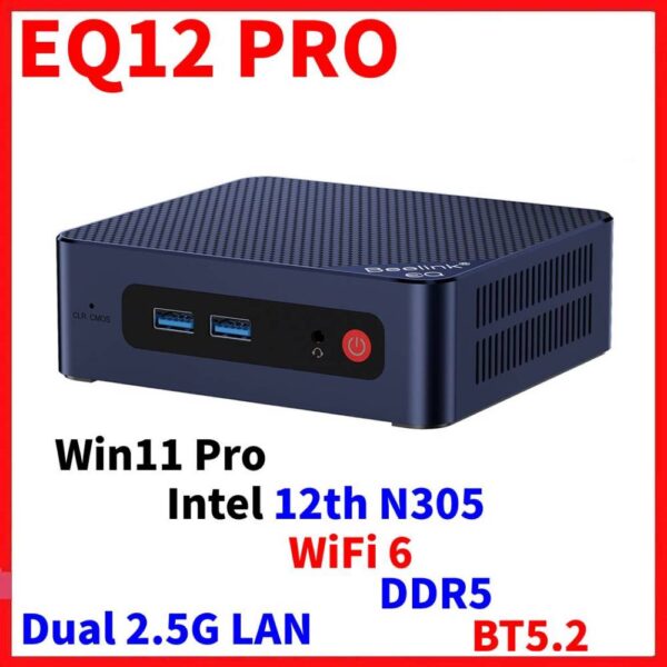 Beelink-Mini ordenador de escritorio EQ12 Pro GK Mini S12, 12. ª generación, Intel Core i3 N305 N95 N100 J4125, Windows 10 11, WIFI6 DDR5 BT - Imagen 6