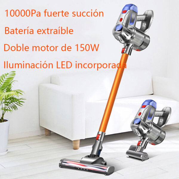 Aspiradora de mano inalámbrica para el hogar y el coche, aspiradora potente de doble Motor, LED, 10kPa, 150W - Imagen 2