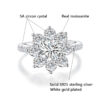 Anillo de flor de Sol de moissanita de lujo para mujer, anillo de loto de diamante de 2 quilates, anillos de boda de lujo, conjunto de joyería fina de plata de ley - Imagen 6