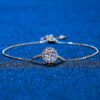 Conjuntos de joyas de moissanita personalizados para mujer, conjunto de collar de flor de Halo de diamante VVS, pulsera, pendientes, anillo, joyería de fiesta de boda, 4CT - Imagen 3