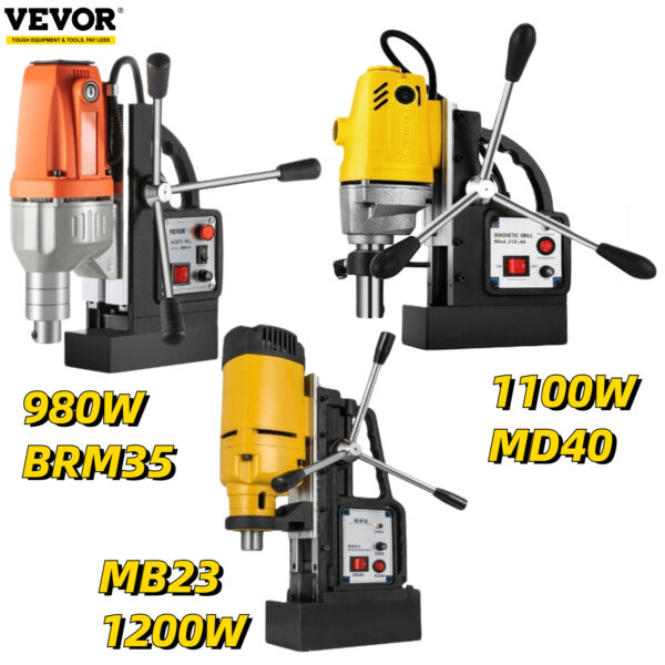 VEVOR Taladro Magnético 980W 1100W 1200W Taladro de Núcleo Magnético Sistema de Perforación Electromagnética  MD40 MB23 BRM35