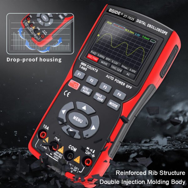 Osciloscopio de mano BSIDE ZT702S, multímetro Digital profesional, voltímetro de electricista, probador de resistencia de capacitancia de corriente - Imagen 5