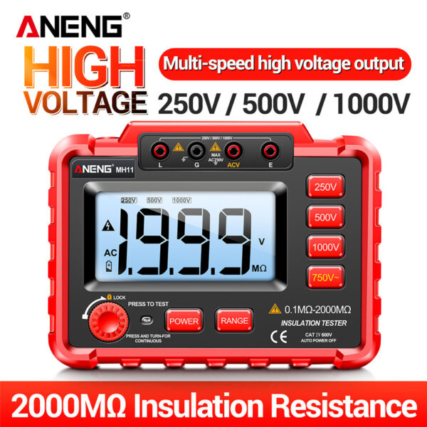 ANENG-medidor Digital de resistencia de tierra MH11, medidor de resistencia de tierra de aislamiento, ohmios, voltaje, Megohmmeter