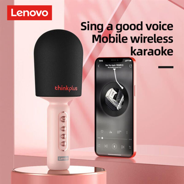 Lenovo M1 micrófono de mano inalámbrico, Bluetooth, sonido HIFI, artefacto de Karaoke de calidad, teléfono móvil en vivo, hogar, portátil para fiesta - Imagen 5